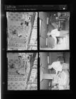 Man working behind counter; Man working register in clothing store (4 Negatives) (June 26, 1957) [Sleeve 30, Folder b, Box 12]